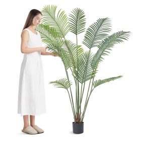 VEVOR Artificial Palm Tree, 6 FT Tall Faux Plant, Secure PE Material & Anti-Tip Tilt Protection Low-Maintenance Plant