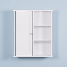 Wall Mount Medicine Cabinet with a Door;  Wooden Bathroom Storage Cabinet with Adjustable Shelf