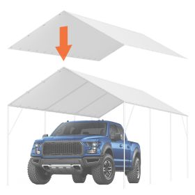 VEVOR 10 x 20 ft Carport Replacement Canopy Cover, Garage Top Tent Shelter Tarp Heavy-Duty Waterproof & UV Protected