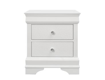 SHAKER CROCODILE METALLIC WHITE NIGHTSTAND