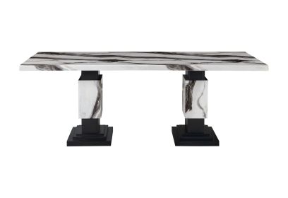 STACEY ZEBRA WHITE/BLACK DINING TABLE