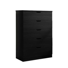 Functional 5 Drawer Chest in Black Finish