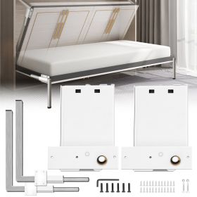 VEVOR Murphy Mounting Wall Springs Mechanism Heavy Duty Support Hardware DIY Kit for Queen Twin Size Bed (Horizontal), White