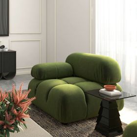 Marcel 36" Bubble Modular Modern Lounge Arm Chair, Olive Green Performance Velvet