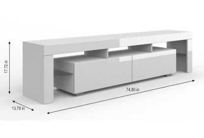 PANAMA 190 TV STAND / 74,80 in white matt / white gloss