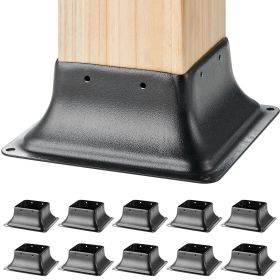 VEVOR Post Base 4x4 10Pcs, Internal 3.6"x3.6" Heavy Duty Powder-Coated Steel Post Bracket Fit for Standard Wood Post Anchor