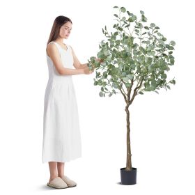 VEVOR Artificial Eucalyptus Tree, 6 FT Tall Faux Plant, Secure PE Material & Anti-Tip Tilt Protection Low-Maintenance Plant