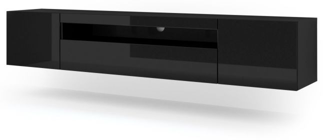 AURA 200 TV STAND / 78,74 in black matt / black gloss