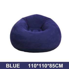 Large Lazy Inflatable Sofas Chair Flocking Flocking Sofa Chair Lounger Seat Bean Bag Sofa For Outdoor Living Room Camping Travel (Ships From: China, Color: Blue)