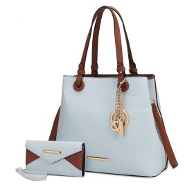 MKF Collection Kearny Women Tote Bag with Wallet by Mia k (Color: Light Blue, Material: Polycarbonate)