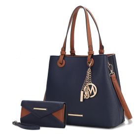 MKF Collection Kearny Women Tote Bag with Wallet by Mia k (Color: Navy, Material: Polycarbonate)