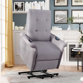 Power Lift Chair for Elderly with Adjustable Massage Function Recliner Chair for Living Room (Color: LIGHT GREY)