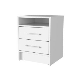 Philadelphia Nightstand, Two Drawers, Concealed Shelf (Color: as Pic)